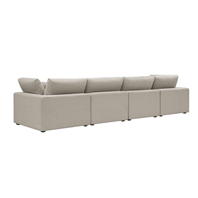 Lutyens Oatmeal Weave Fabric Modular Sofa, 4-Piece - Image 7