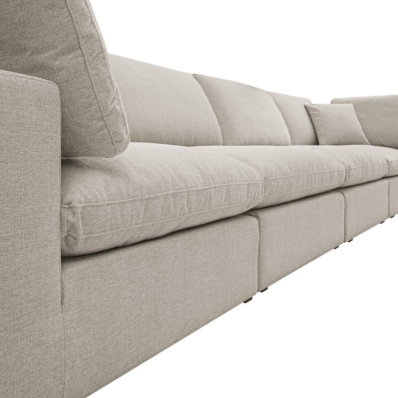 Lutyens Oatmeal Weave Fabric Modular Sofa, 4-Piece - Image 8