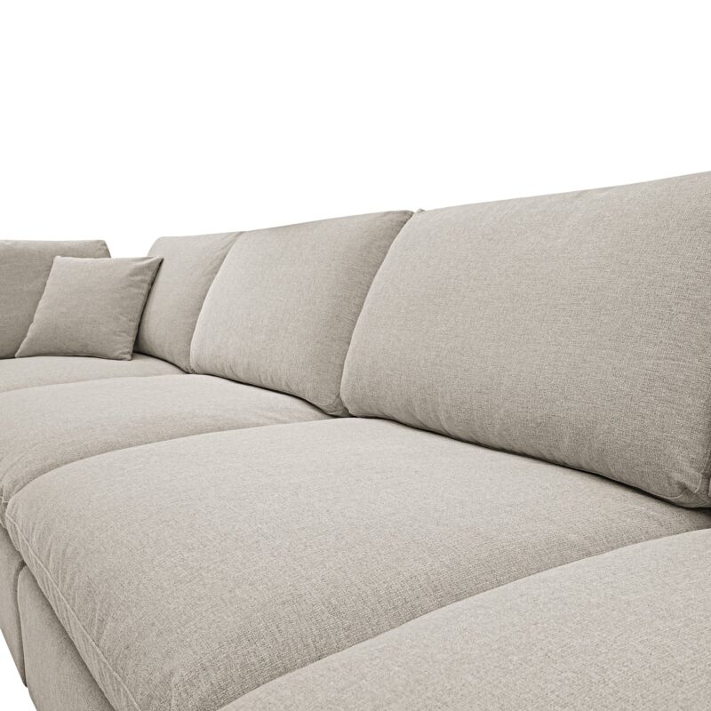 Lutyens Oatmeal Weave Fabric Modular Sofa, 4-Piece - Image 9