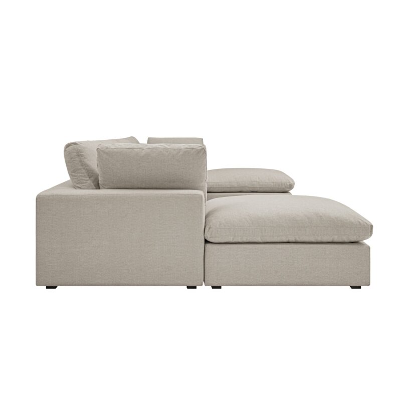 Lutyens Oatmeal Weave Fabric Modular Sofa, 6-Piece U-Shape Set - Image 6