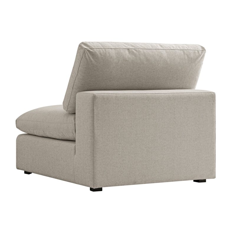 Lutyens Oatmeal Weave Fabric Modular Sofa, Armless Seat - Image 6