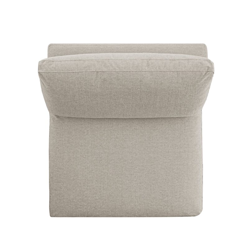 Lutyens Oatmeal Weave Fabric Modular Sofa, Armless Seat - Image 7