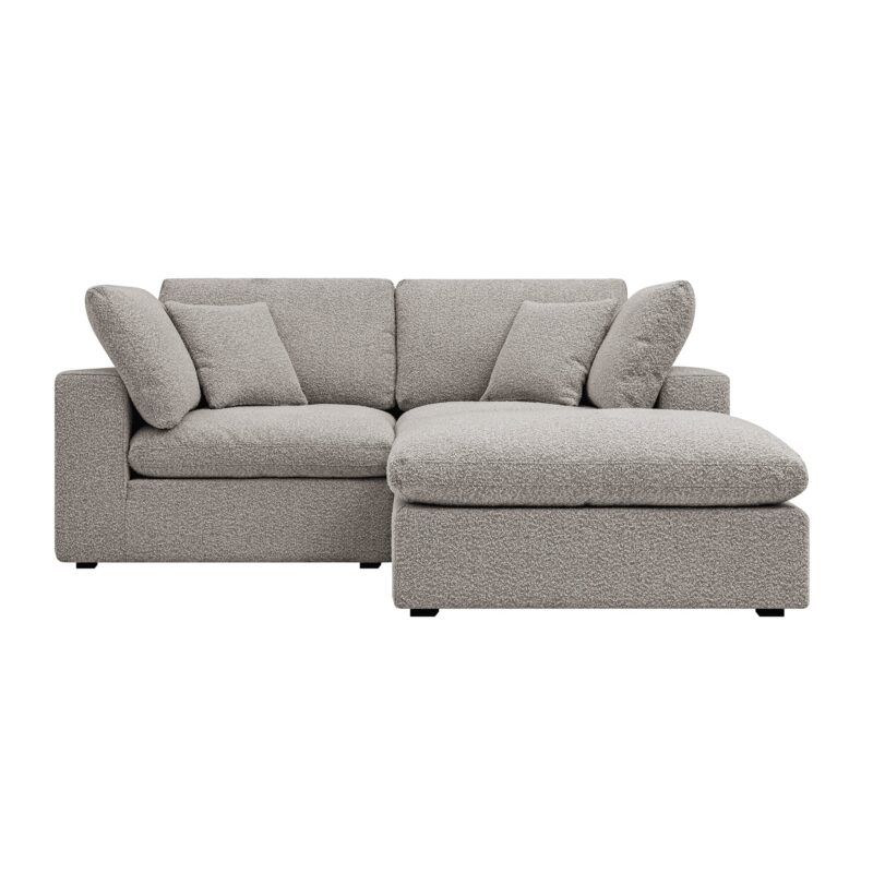 Lutyens Taupe Boucle Modular Sofa, 2-Piece Chaise - Image 6