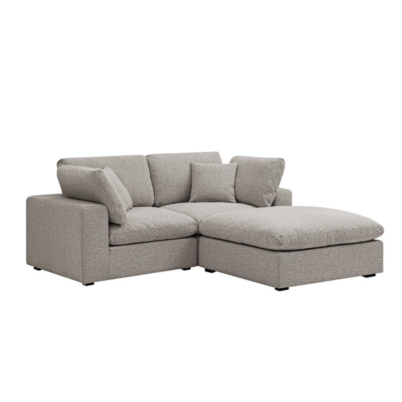 Lutyens Taupe Boucle Modular Sofa, 2-Piece Chaise - Image 7