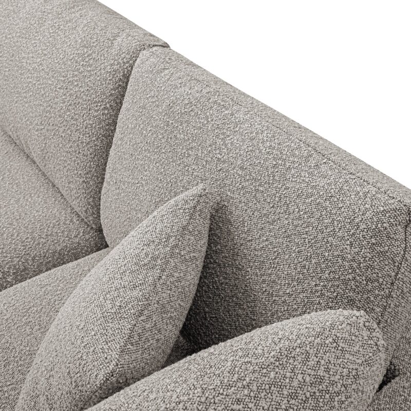 Lutyens Taupe Boucle Modular Sofa, 2-Piece Chaise - Image 13