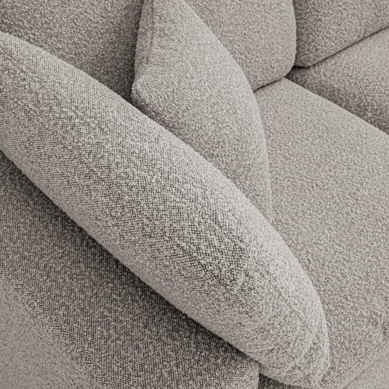 Lutyens Taupe Boucle Modular Sofa, 2-Piece Chaise - Image 14