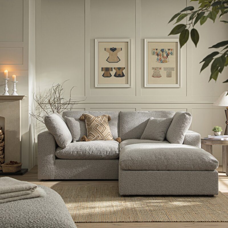 Lutyens Taupe Boucle Modular Sofa, 2-Piece Chaise - Image 2