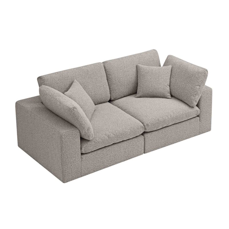 Lutyens Taupe Boucle Modular Sofa, 2-Piece - Image 8
