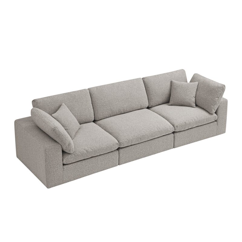 Lutyens Taupe Boucle Modular Sofa, 3-Piece - Image 8