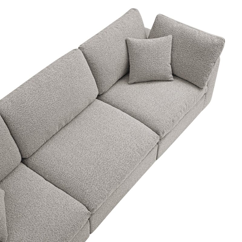 Lutyens Taupe Boucle Modular Sofa, 3-Piece - Image 12