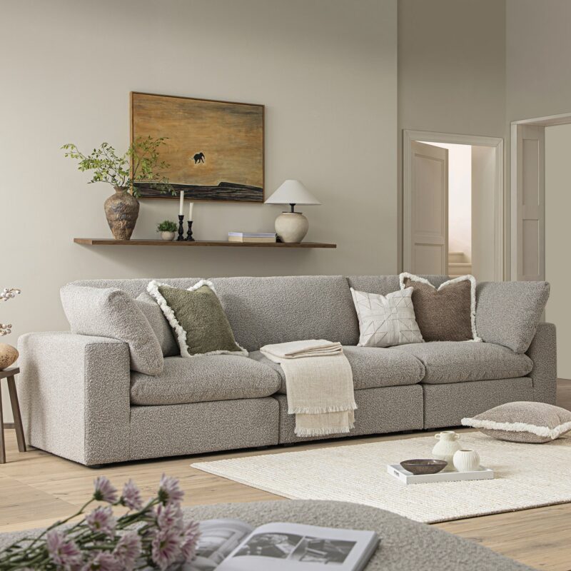 Lutyens Taupe Boucle Modular Sofa, 3-Piece - Image 2