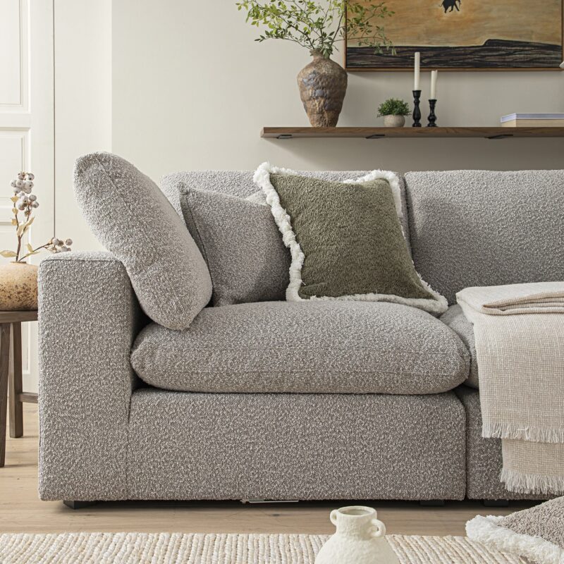 Lutyens Taupe Boucle Modular Sofa, 3-Piece - Image 4