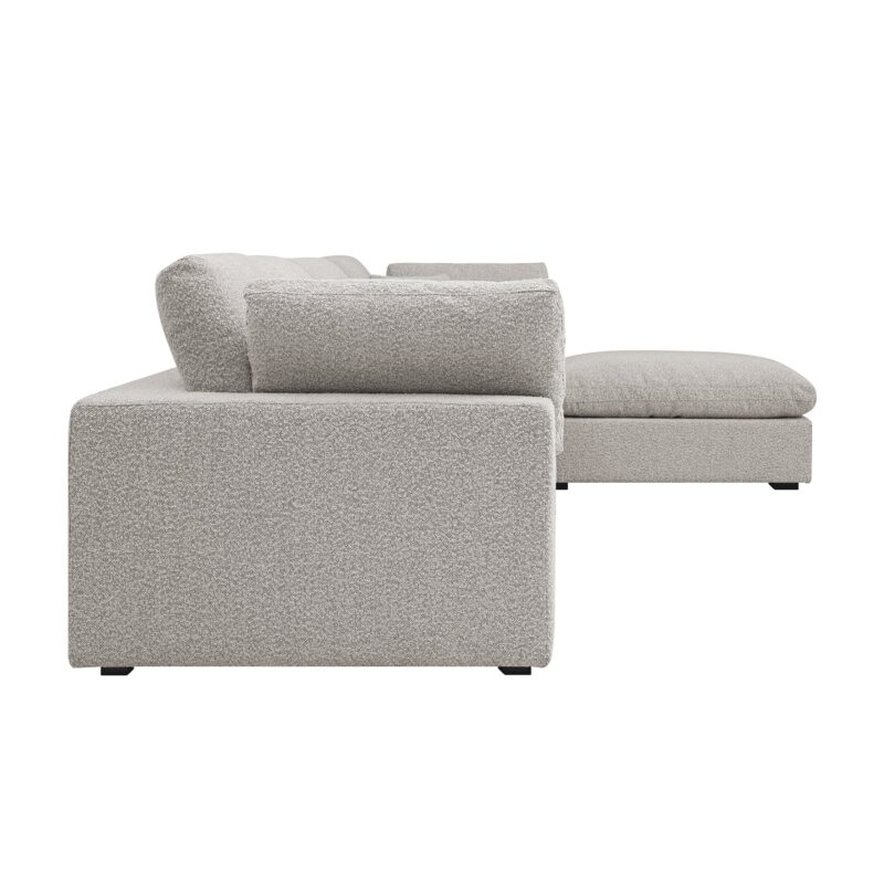Lutyens Taupe Boucle Modular Sofa, 4-Piece Chaise - Image 6