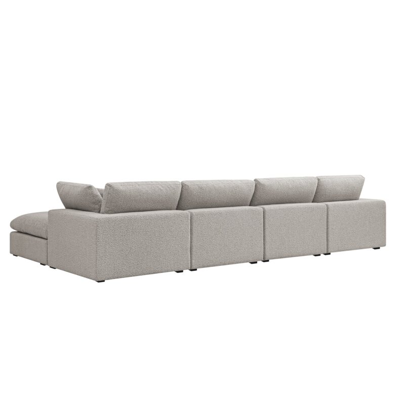 Lutyens Taupe Boucle Modular Sofa, 4-Piece Chaise - Image 7