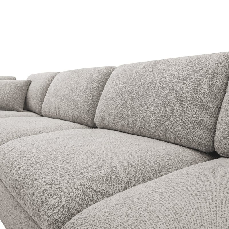 Lutyens Taupe Boucle Modular Sofa, 4-Piece Chaise - Image 8