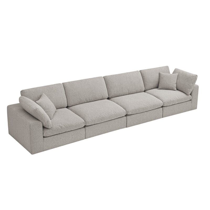 Lutyens Taupe Boucle Modular Sofa, 4-Piece - Image 4