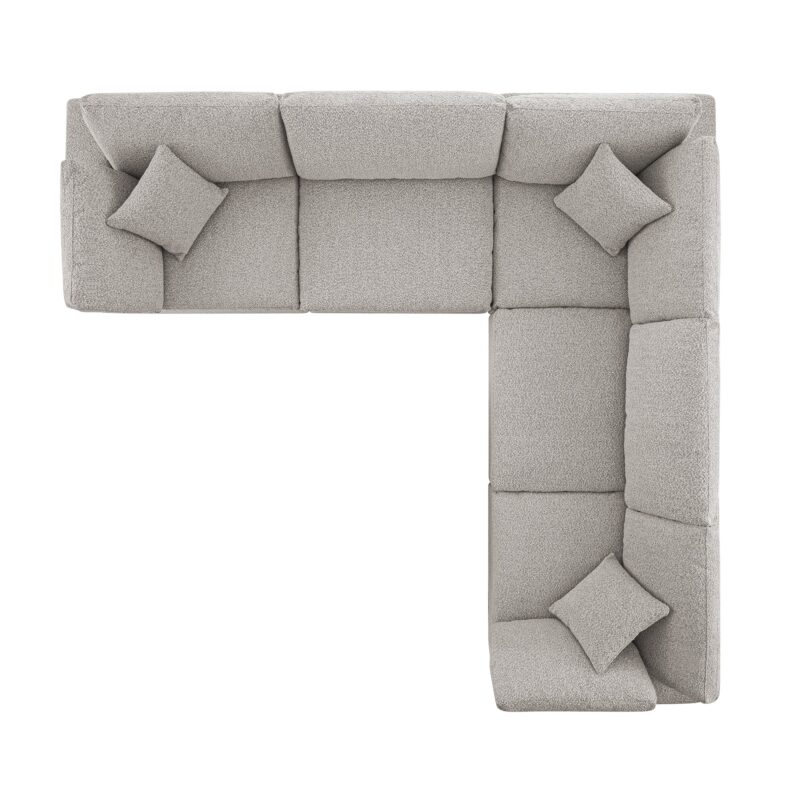 Lutyens Taupe Boucle Modular Sofa, 5-Piece Corner Set - Image 4
