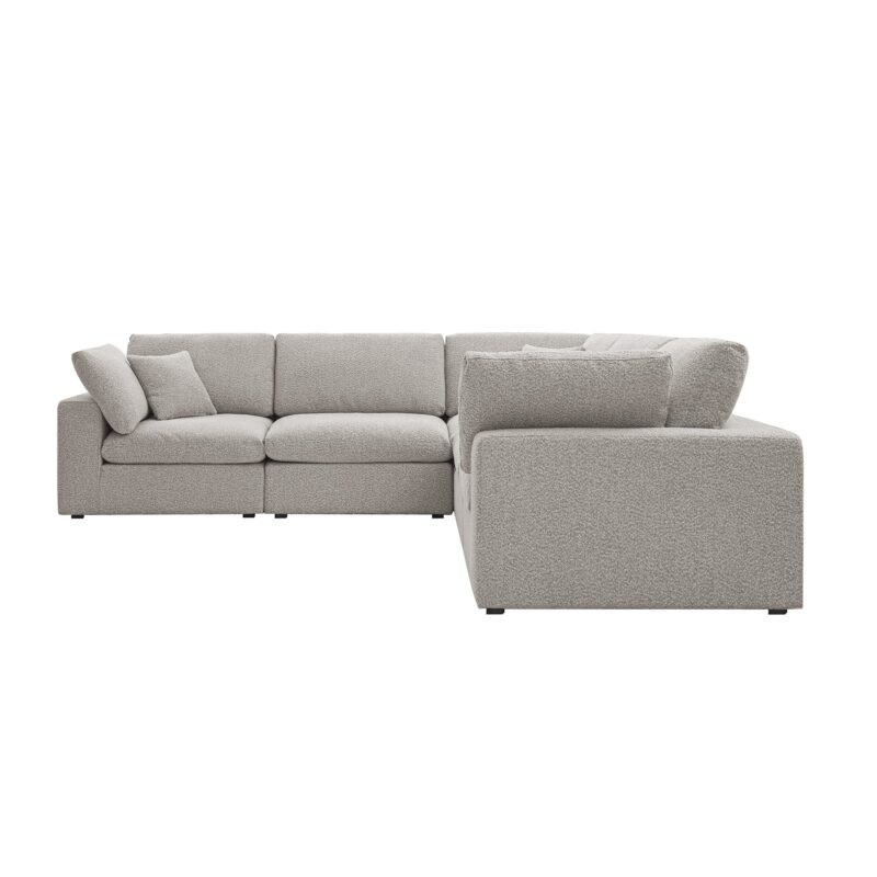 Lutyens Taupe Boucle Modular Sofa, 5-Piece Corner Set - Image 5