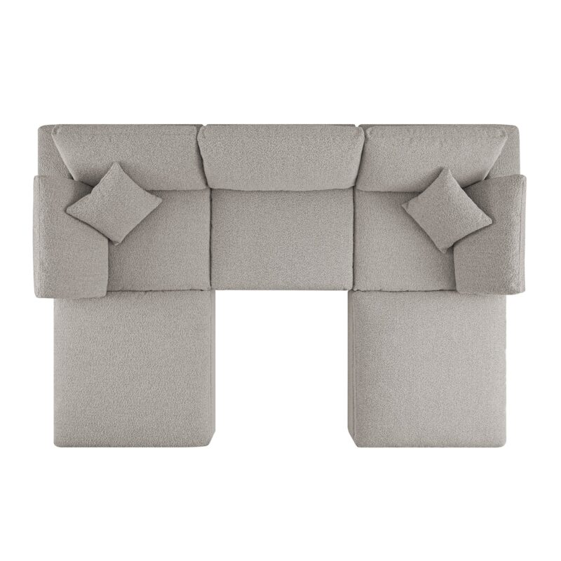 Lutyens Taupe Boucle Modular Sofa, 5-Piece U-Shape Set - Image 10