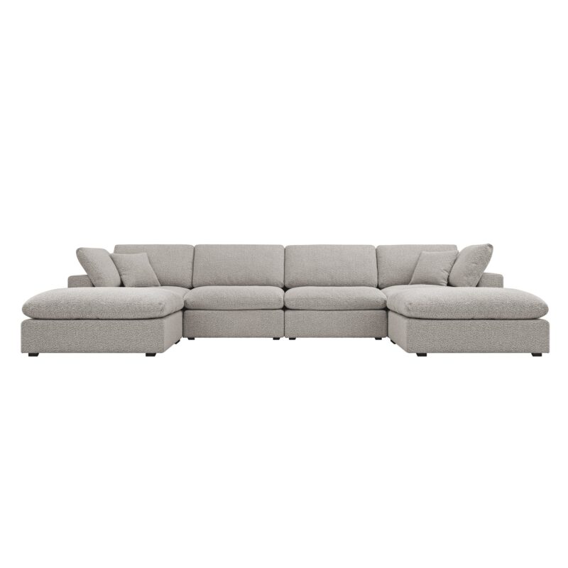 Lutyens Taupe Boucle Modular Sofa, 6-Piece U-Shape Set - Image 2