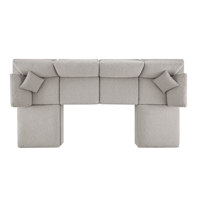 Lutyens Taupe Boucle Modular Sofa, 6-Piece U-Shape Set - Image 5
