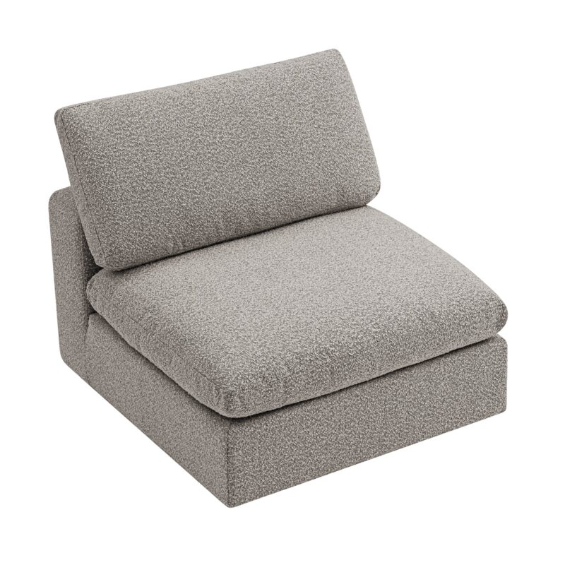 Lutyens Taupe Boucle Modular Sofa, Armless Seat - Image 5