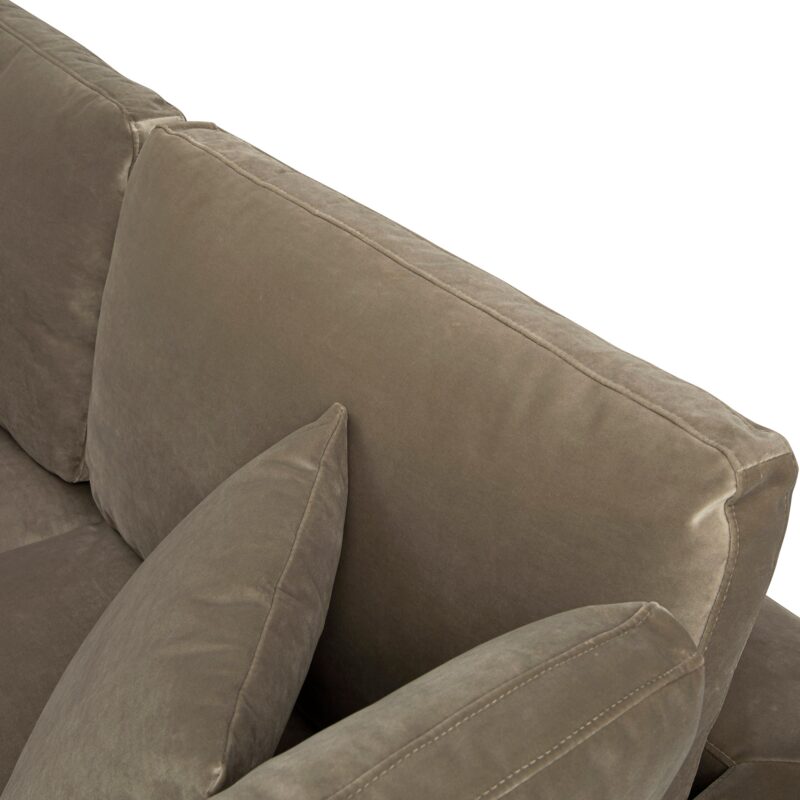 Lutyens Taupe Velvet Modular Sofa, 2-Piece Chaise - Image 9