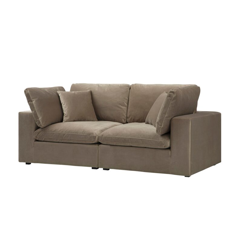 Lutyens Taupe Velvet Modular Sofa, 2-Piece - Image 2
