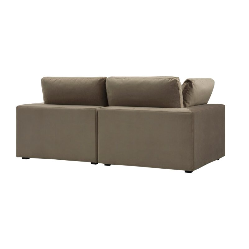 Lutyens Taupe Velvet Modular Sofa, 2-Piece - Image 6