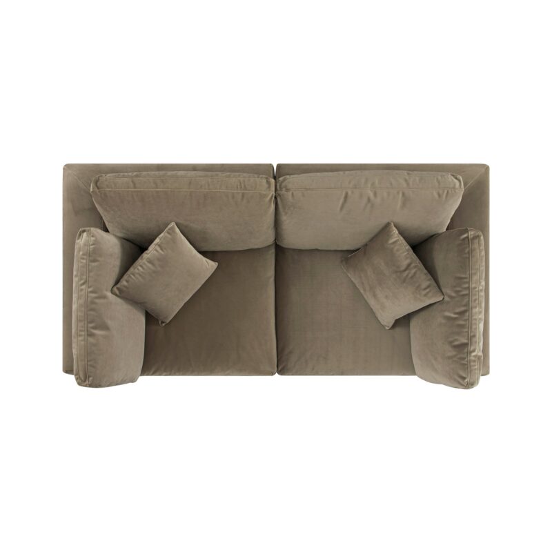 Lutyens Taupe Velvet Modular Sofa, 2-Piece - Image 7