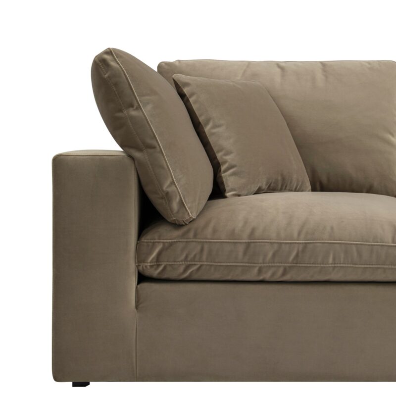 Lutyens Taupe Velvet Modular Sofa, 2-Piece - Image 8