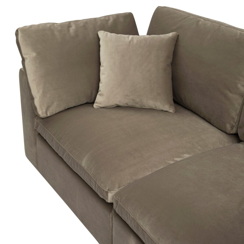 Lutyens Taupe Velvet Modular Sofa, 2-Piece - Image 9