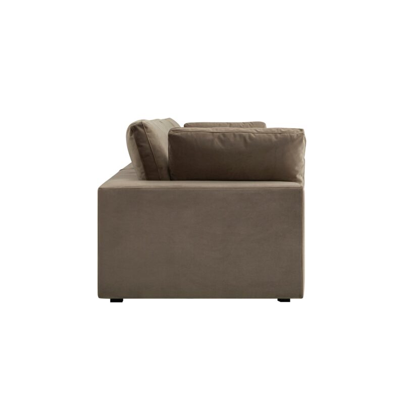 Lutyens Taupe Velvet Modular Sofa, 3-Piece - Image 11