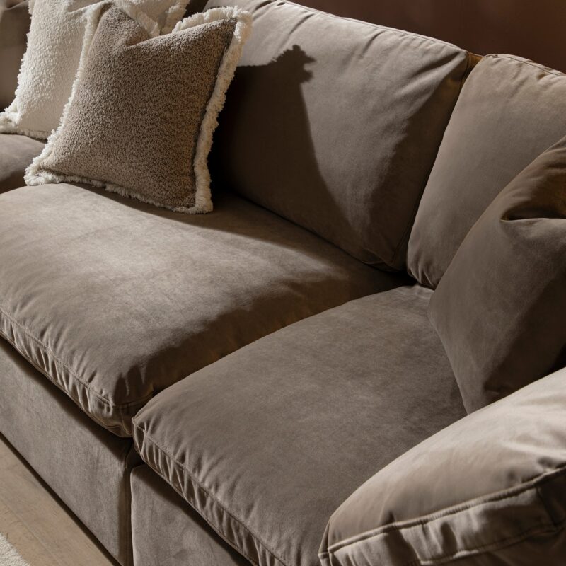 Lutyens Taupe Velvet Modular Sofa, 3-Piece - Image 6