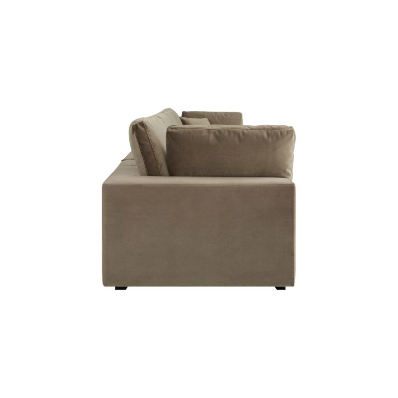 Lutyens Taupe Velvet Modular Sofa, 4-Piece - Image 5