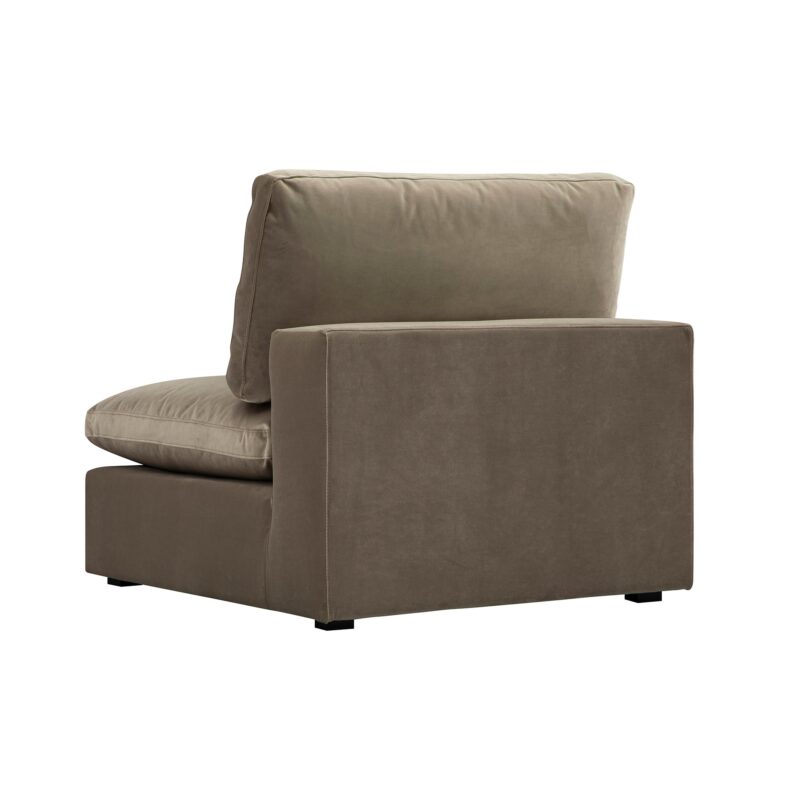 Lutyens Taupe Velvet Modular Sofa, Armless Seat - Image 9
