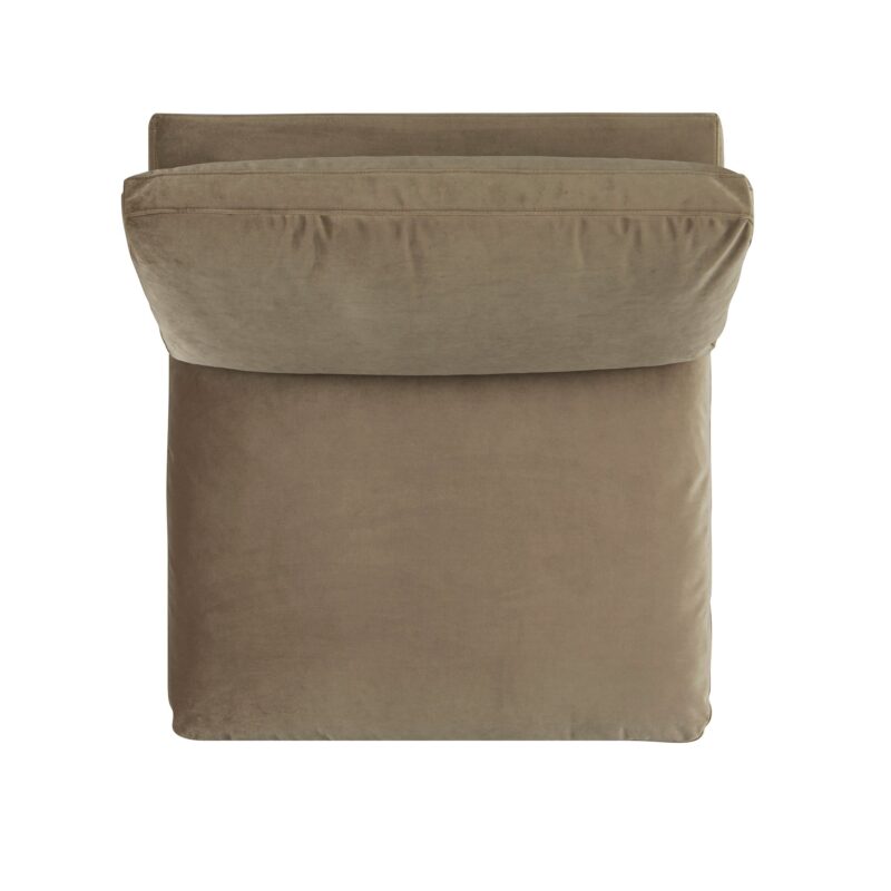 Lutyens Taupe Velvet Modular Sofa, Armless Seat - Image 10