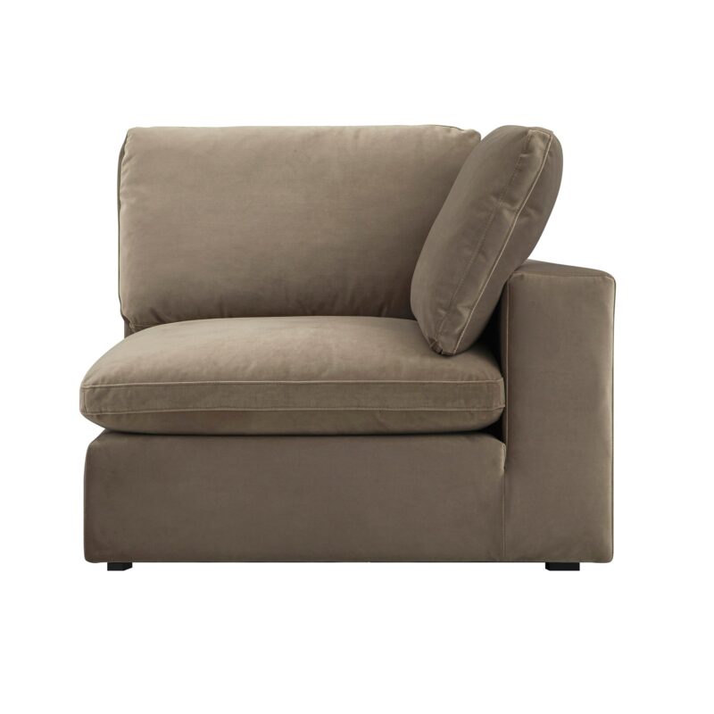 Lutyens Taupe Velvet Modular Sofa, Corner Unit - Image 2