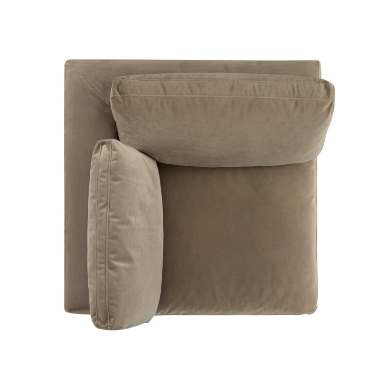 Lutyens Taupe Velvet Modular Sofa, Corner Unit - Image 4