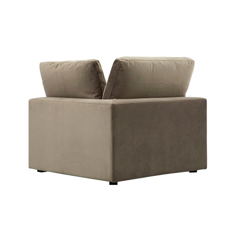 Lutyens Taupe Velvet Modular Sofa, Corner Unit - Image 5