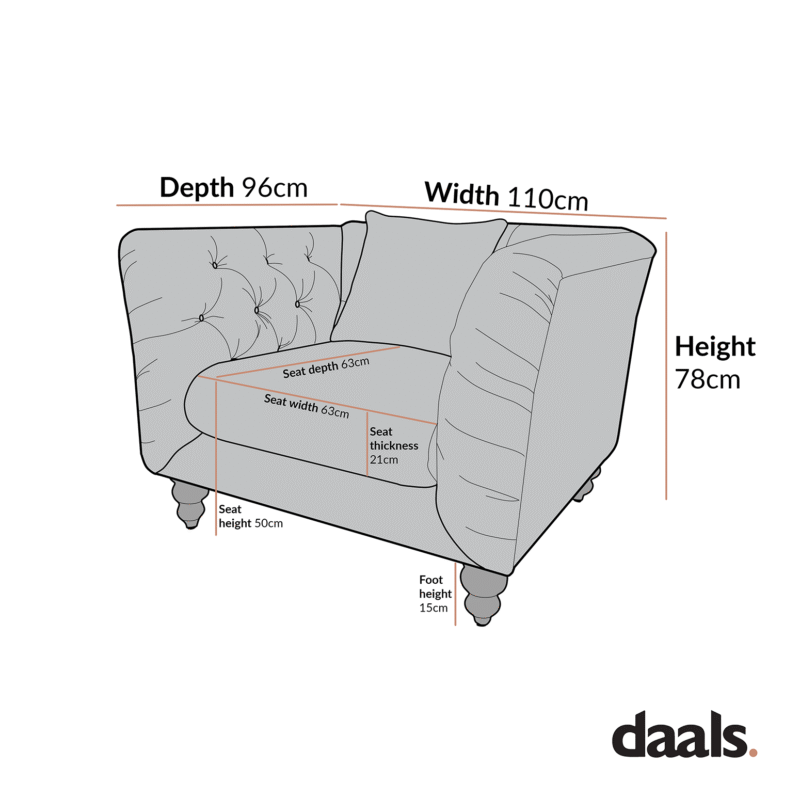 Ashby Chesterfield Armchair, Oatmeal Chenille - Image 9
