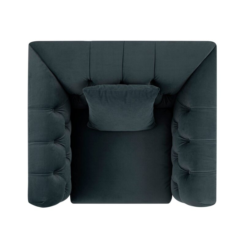 Ashby Chesterfield Armchair, Aegean Blue Velvet - Image 6
