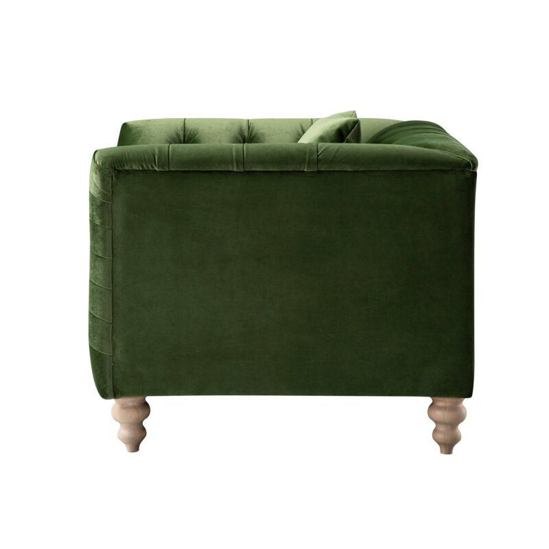Ashby Chesterfield Armchair, Fern Green Velvet - Image 13