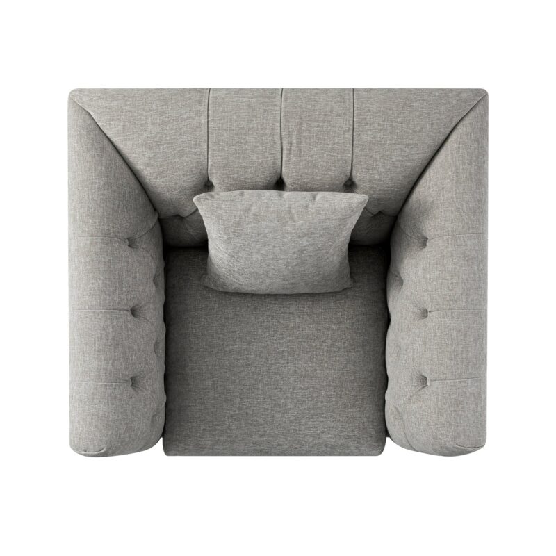 Ashby Chesterfield Armchair, Mist Grey Chenille - Image 15