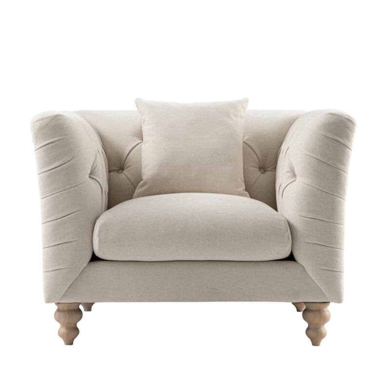 Ashby Chesterfield Armchair, Oatmeal Chenille - Image 7