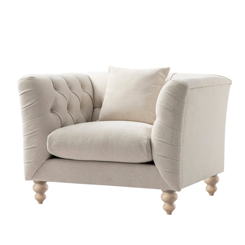 Ashby Chesterfield Armchair, Oatmeal Chenille - Image 10