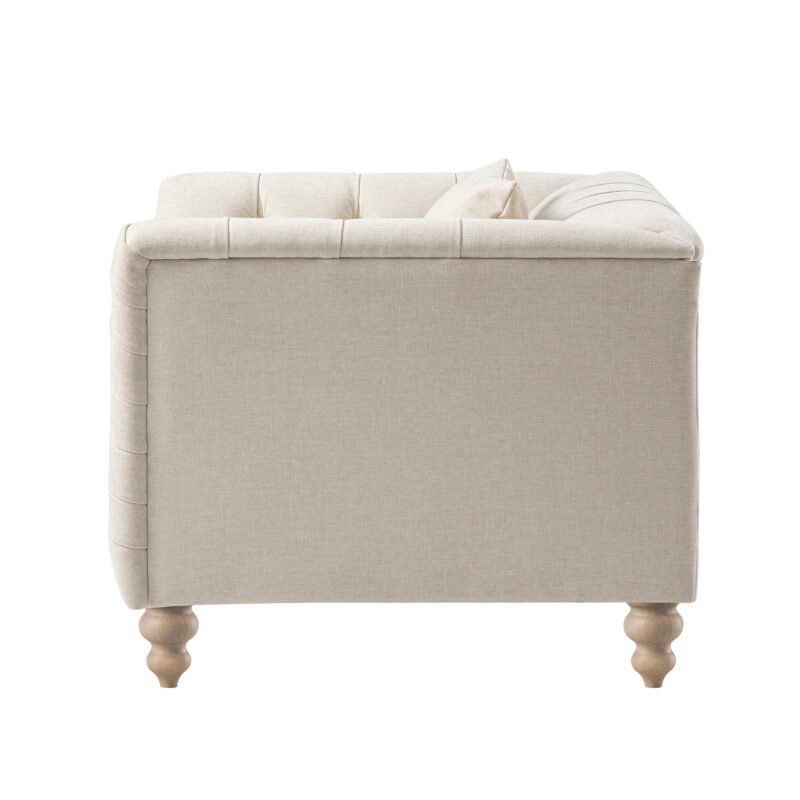 Ashby Chesterfield Armchair, Oatmeal Chenille - Image 12