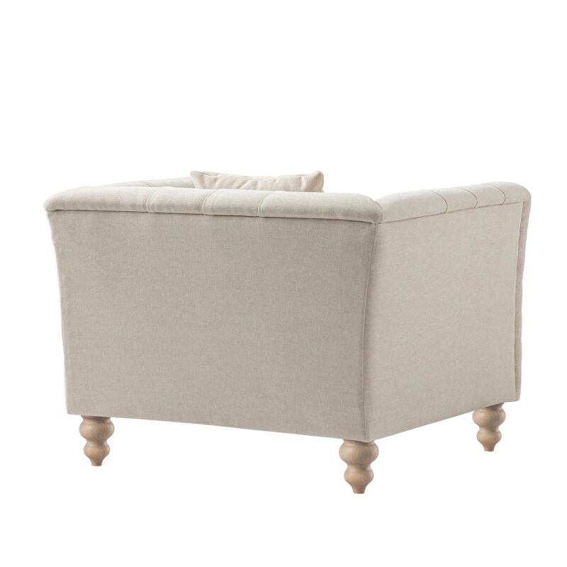 Ashby Chesterfield Armchair, Oatmeal Chenille - Image 13