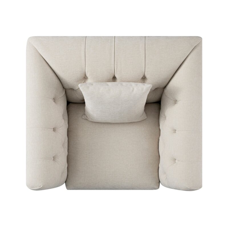 Ashby Chesterfield Armchair, Oatmeal Chenille - Image 14