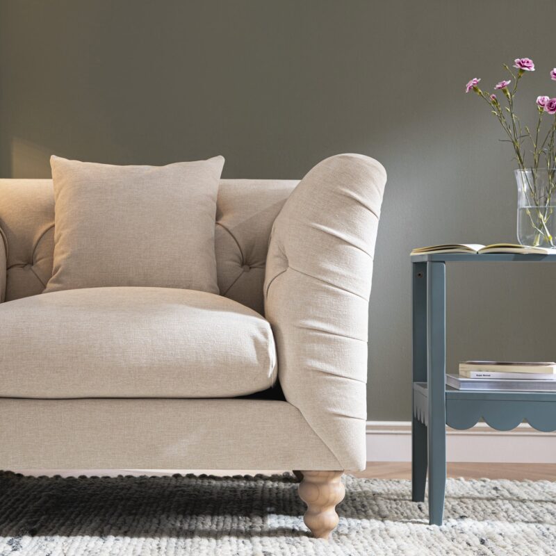 Ashby Chesterfield Armchair, Oatmeal Chenille - Image 4